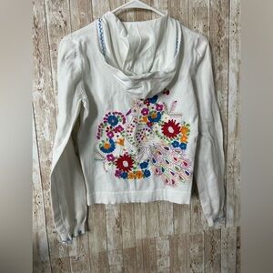 Vintage Sweet Romeo Y2K lightweight embroidered hooded sweater L cottage…